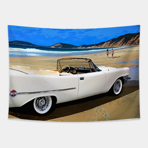 1957 Chrysler 300 Convertible Tapestry by Burtney