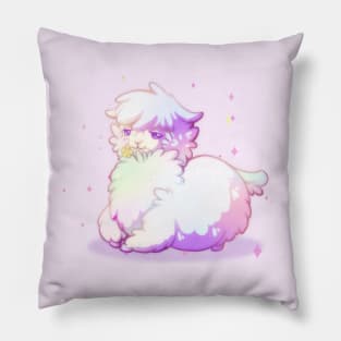 Lovely, fluffy, pastel alpaca Pillow