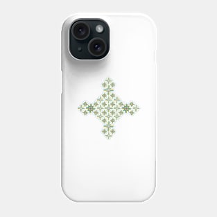 Geometric Diamond Green Retro Flower Phone Case