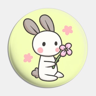 Bunny Doodle flower Pin