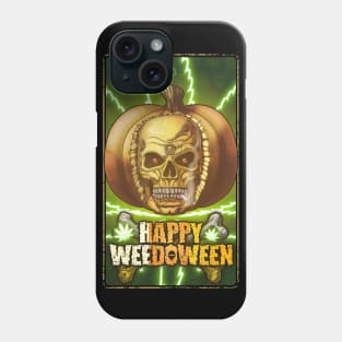 Halloween Pumpkin Skull, Weed, Weed Culture, Happy Weedoween Phone Case