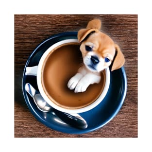 Cute Puppy Dog And Coffee Puppuccino T-Shirt