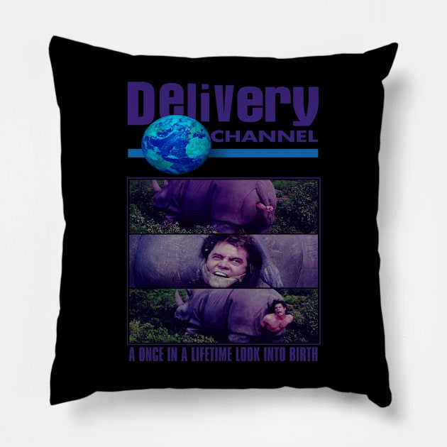 Delivery Channel. (Ace Ventura/Discovery Channel Parody) Pillow by The Dark Vestiary