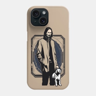 John Wick and His Trusty Dog Vintage Retro Movie Phone Case