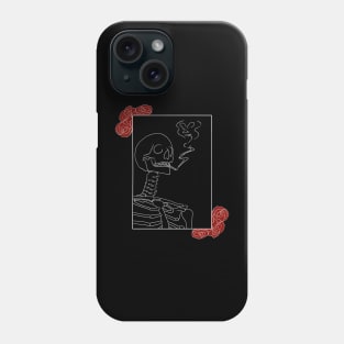 Smoking Skeleton With Roses | Death Phone Case