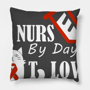 Nurse By Day Cat Lover By Night Pillow