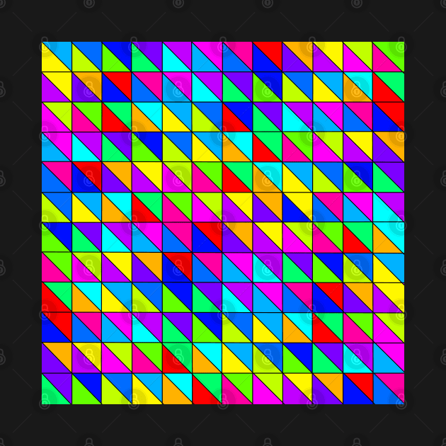 Colorful Squares Triangles Black Lines by XTUnknown