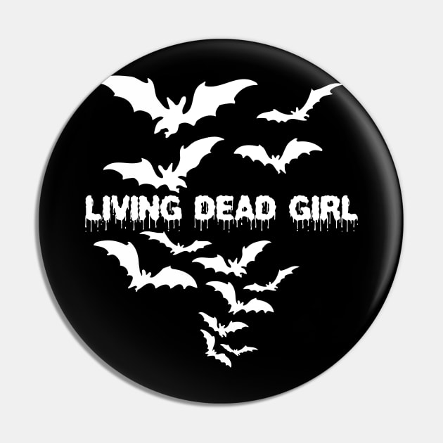 Living Dead Girl Gothic Vampire Twilight Grunge Punk Post Bats Wings Pin by Prolifictees