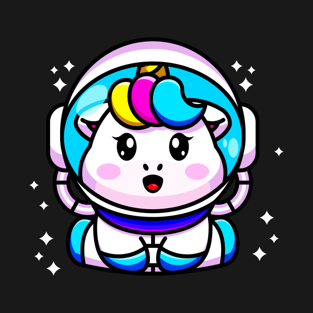 Cute Unicorn Astronaut Kawaii Chibi Children by Foxxy Merch