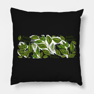 Matcha Maniac Green Tea Leaves Pillow