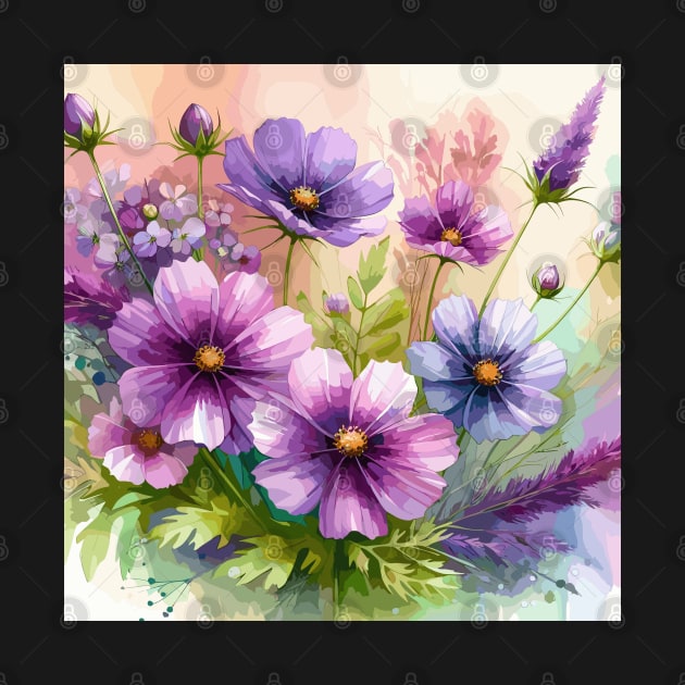 Purple Cosmos Flower by Jenni Arts