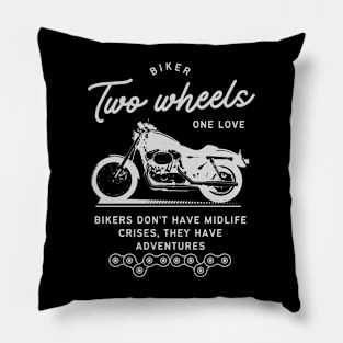 Two Wheels One Love Pillow