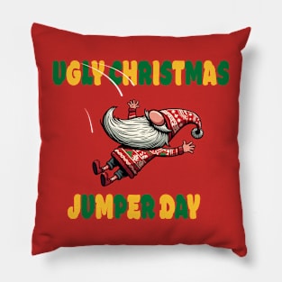 Ugly Christmas Jumper Day - Gnome Tacky Sweater Pillow