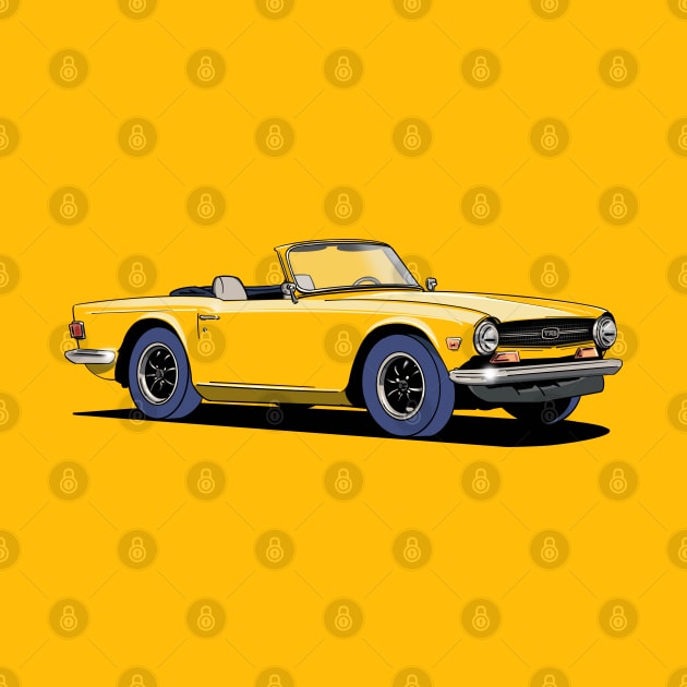 Triumph TR6 in yellow by Webazoot