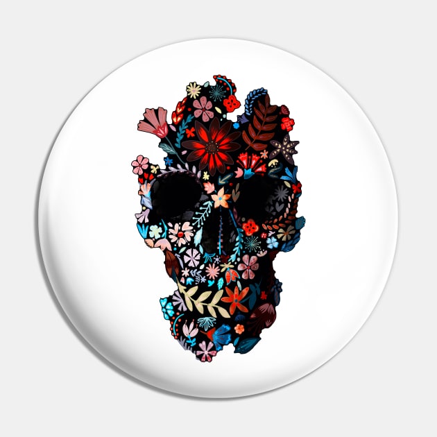 Flowery Skull Pin by aligulec