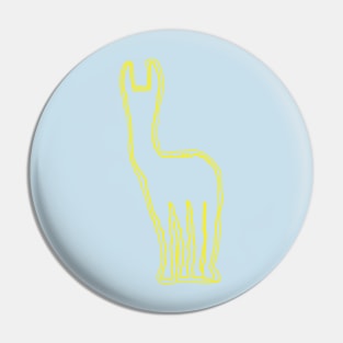 Paleolothic Style Tribal Llama Pattern Pastels, Yellow and Light Blue Pin