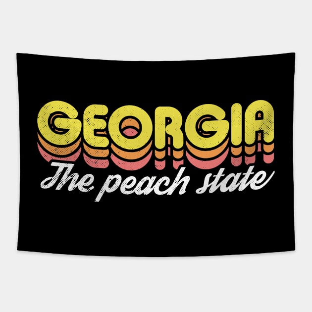 Retro Georgia The Peach State Tapestry by rojakdesigns