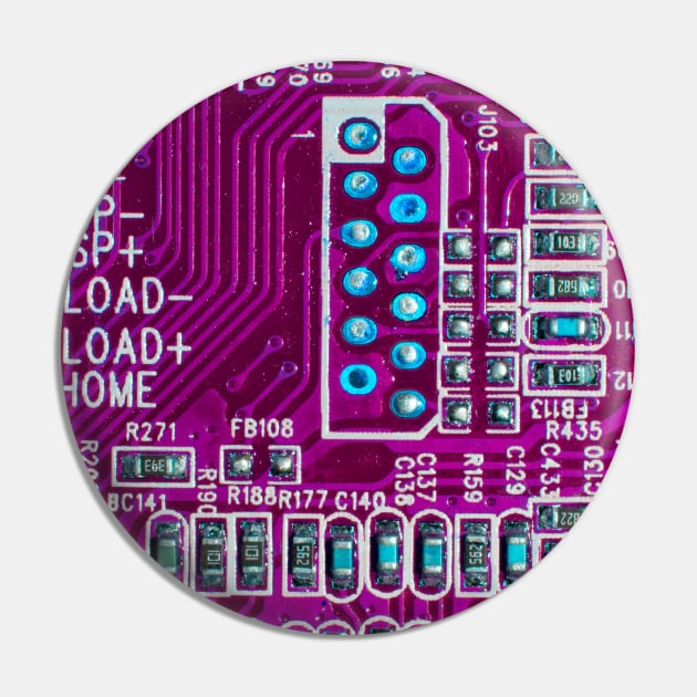 Pink Technology Circuit Board Pin by Squeeb Creative