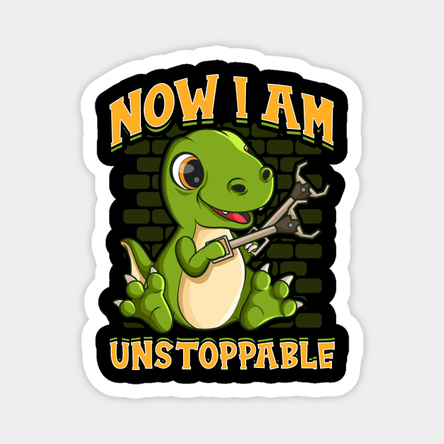 I Am Unstoppable TRex Funny Short Dinosaur Arms Magnet by theperfectpresents