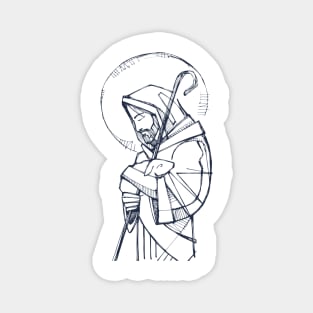 Jesus Christ Good Shepherd ink illustration Magnet