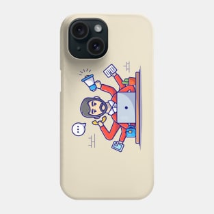 Cute Man Multitasking Cartoon Vector Icon Illustration Phone Case