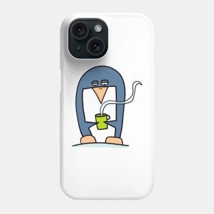 Penguin with coffee Phone Case