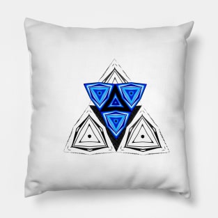 Abstract Triangle Blue Pattern Pillow