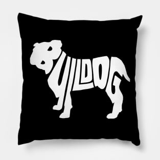 Bulldog white Pillow