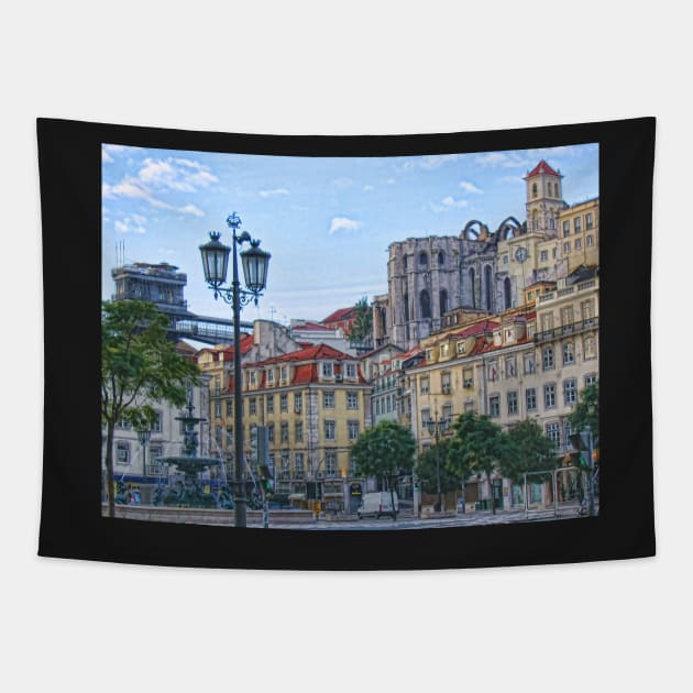 Rossio, Lisbon, Portugal Tapestry by vadim19