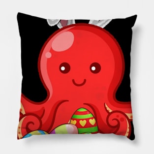 Octopus Dab Dabbing Dressed Bunny Egg Hunting Easter T-Shirt tee Pillow