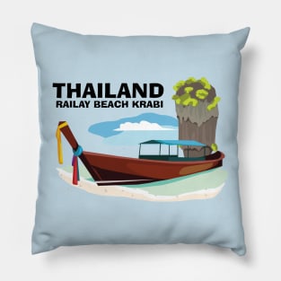 Railay Beach Krabi Thailand Pillow