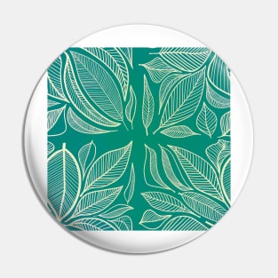 Teal Tropical Feathers Pin