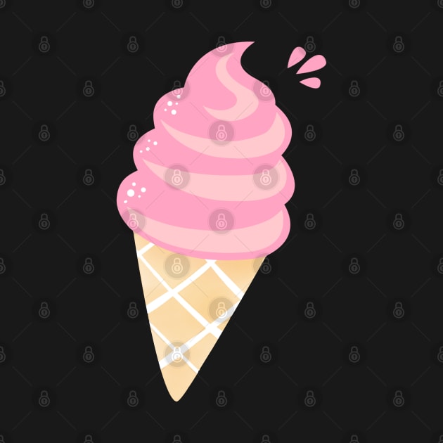 Pink Ice Cream Cone by colorcover