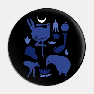 Animals in the Night - blue Pin