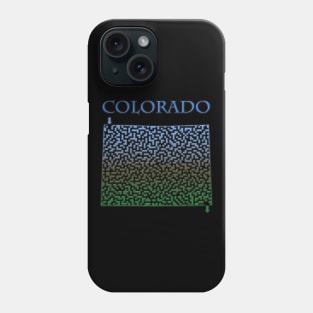 Colorado State Outline Mountain Themed Maze & Labyrinth Phone Case