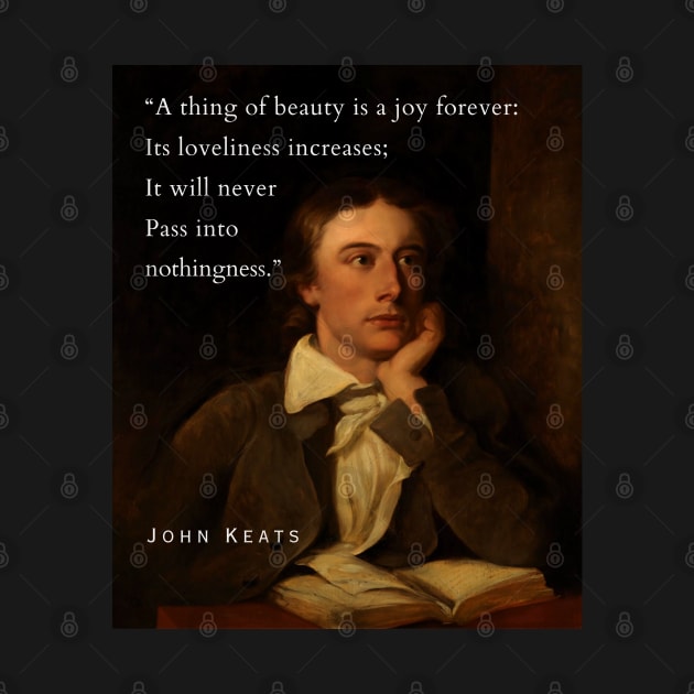 John Keats portrait and quote: 'Heard melodies are sweet, but those unheard are sweeter' by artbleed