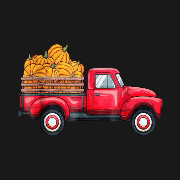 Cute Pumpkin Truck T Shirt Gift Halloween Pumpkin Truck by klausgaiser