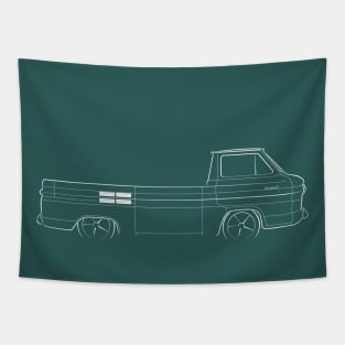 Chevy Corvair 95 Rampside Pickup - profile stencil, white Tapestry