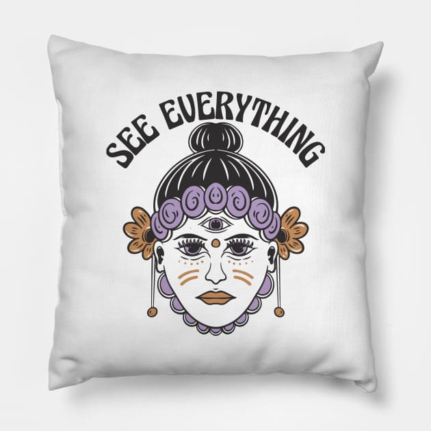 girl see everything Pillow by Eins99