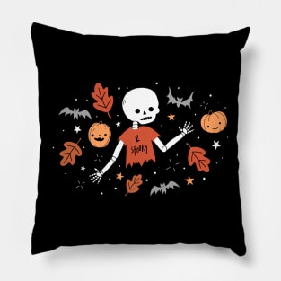 2 Spooky Skelly Pillow