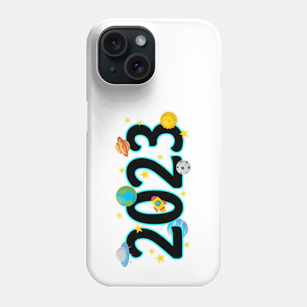 Hello 2023 - Space Theme Phone Case by ShopBuzz