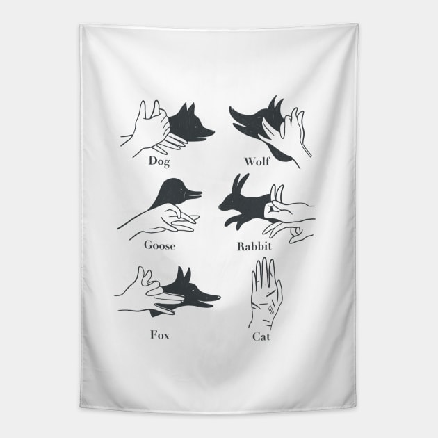 shadow puppets Tapestry by claudiamaestriny