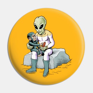 Alien teaches Chimp friend Pin