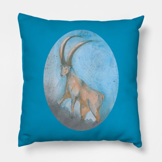 Zodiac sign capricorn Pillow by artbyluko