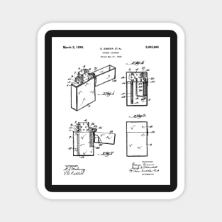 Zippo Lighter Patent - Smoking Smoker Smoke Vape Shop Art - White Magnet