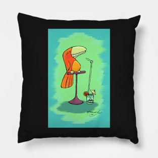 Tiki Drink Bird! Pillow