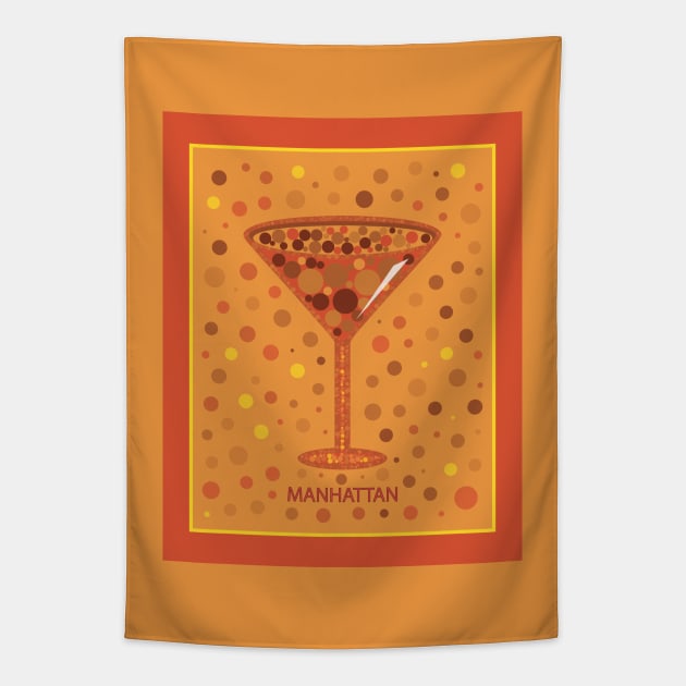 Manhattan | Cocktail | Pop Art Tapestry by williamcuccio