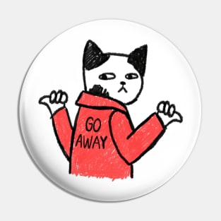 pissed cat with a jacket - go away Pin