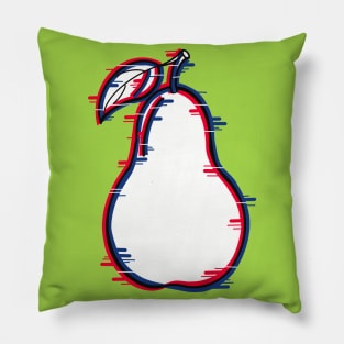 A pear fruit with a glitch effect Pillow