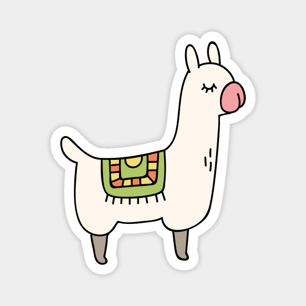 Cute Llama Doodle Magnet by SLAG_Creative